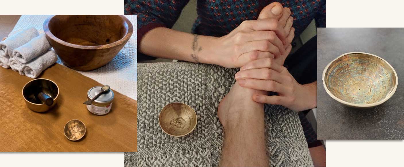 LES MASSAGES - MYRIAMASSAGE dans le Finistère 29 : Les Massages de Myriam PUJOL: MASSAGE TÊTE SHIROTCHAMPI et MASSAGE PIEDS AU BOL KANSU. Je propose mes prestations à mon cabinet, en résidences pour personnes âgées et en entreprises en Pays Bigouden et alentours.